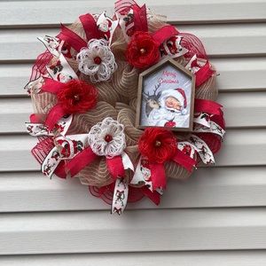 Skinny mesh holiday wreath